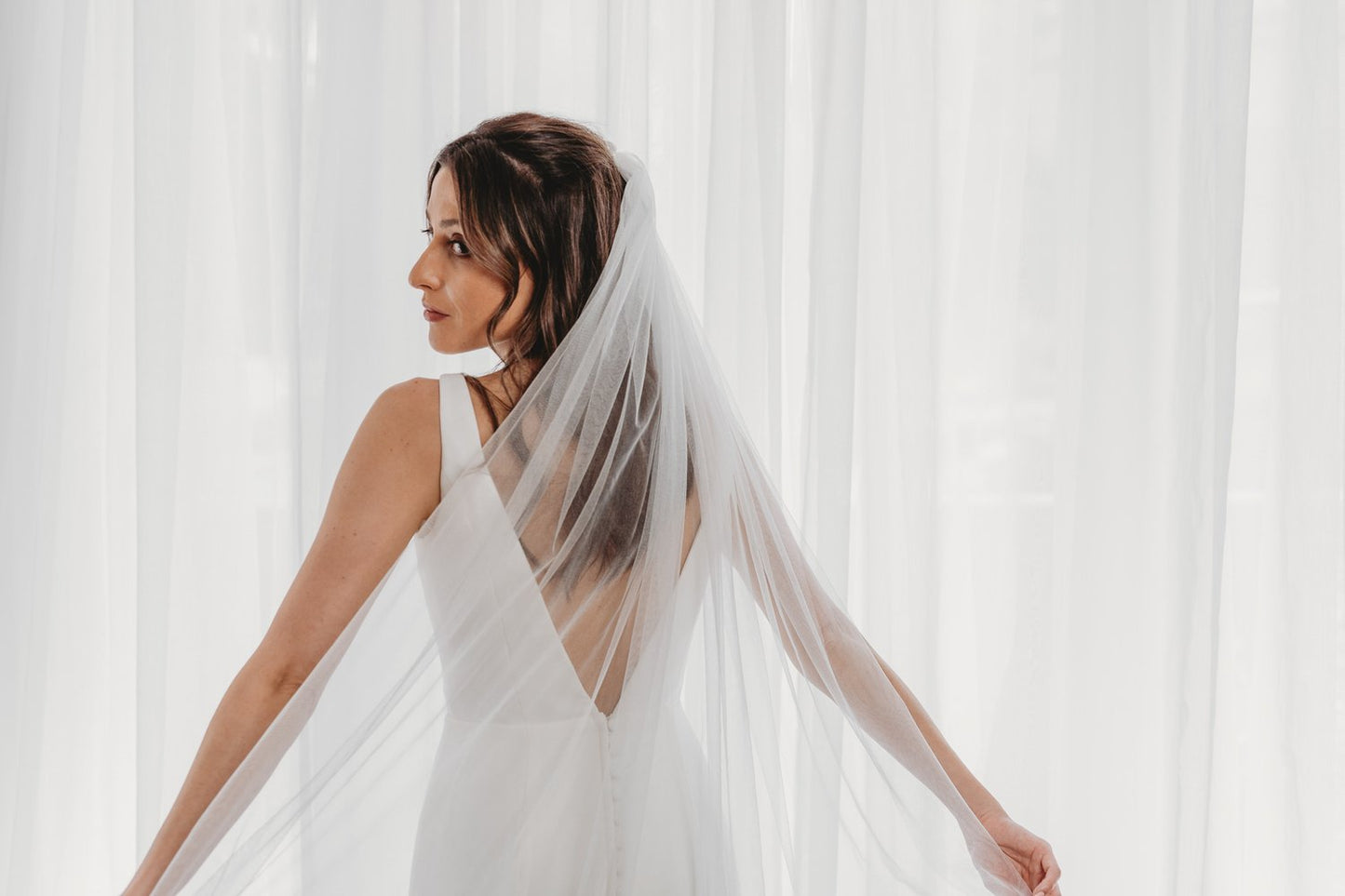 AN6040SGT Ivory Shimmer Tulle Veil