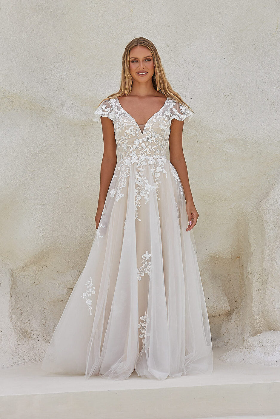 Tania OIsen TC2424 Reva Bridal Gown - Vintage White/Nude