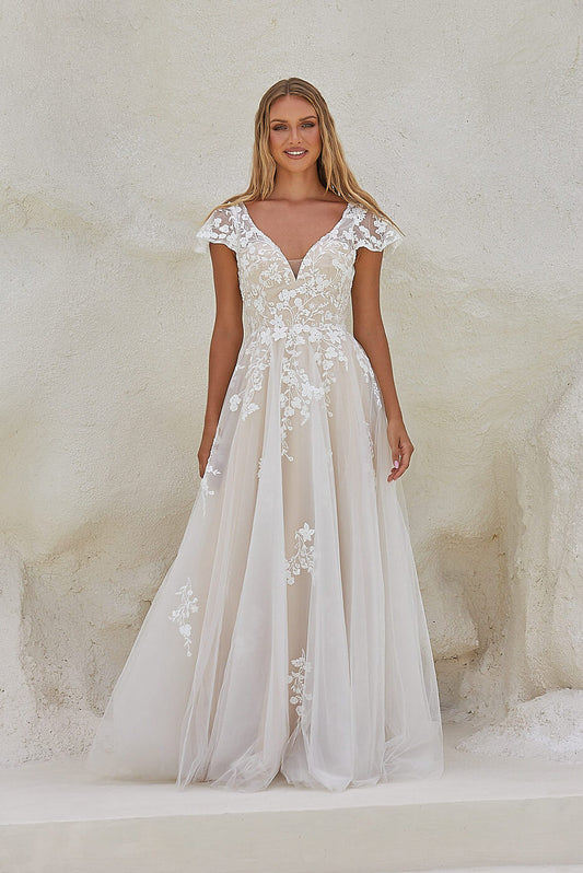 Reva Bridal Gown - Vintage White/Nude