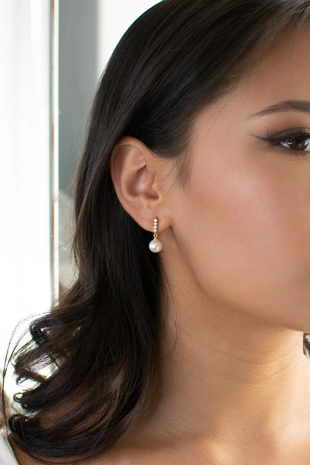 Colette Classic Simple Pearl Drop Earring Gold