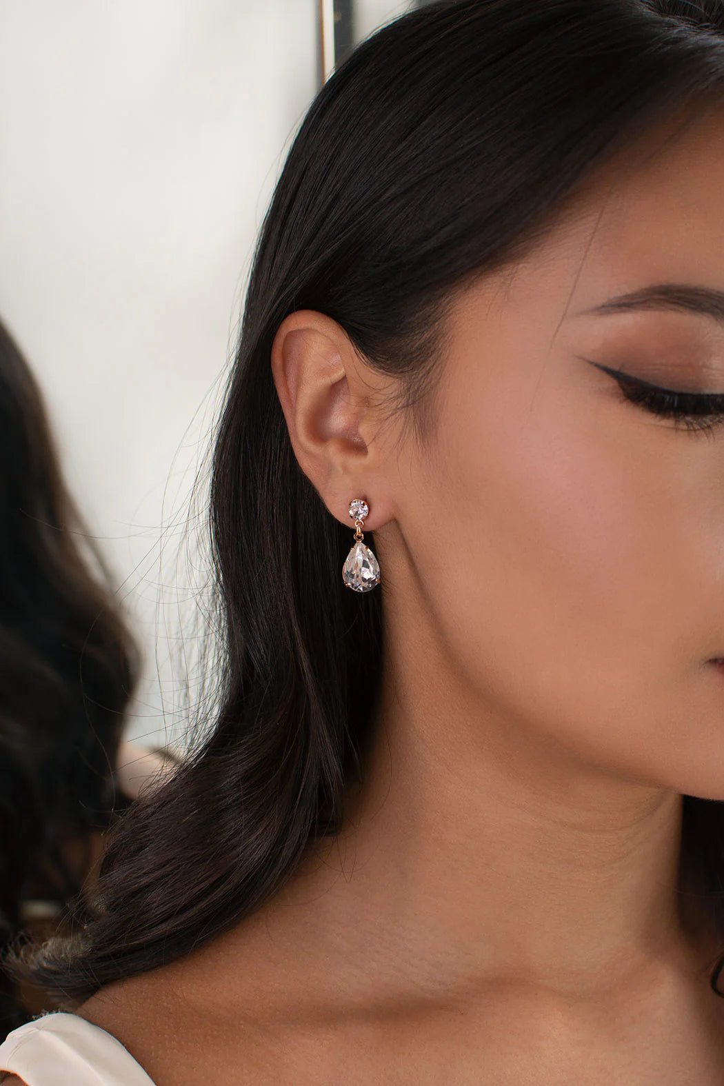 Rosemary Rose Gold Swarovski Crystal Clear Earring
