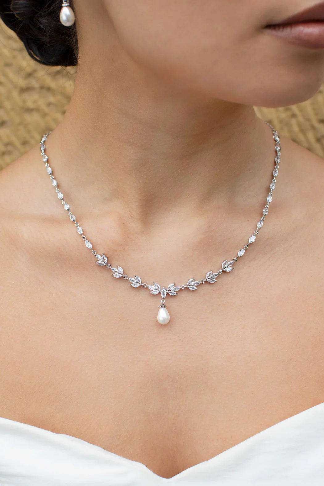 Leah Bridal Necklace - Silver