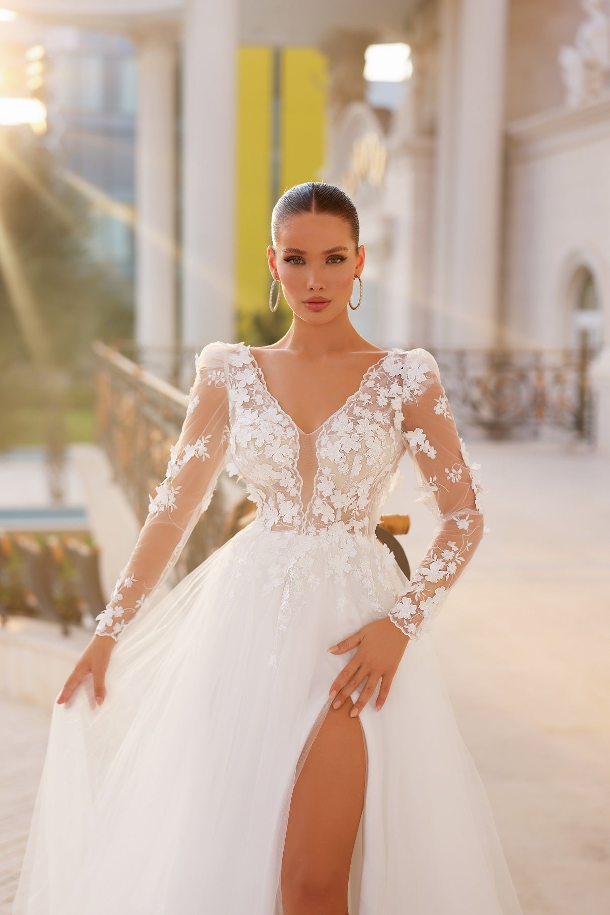 Darling 3D Flower/Tulle Bridal Gown - Ivory