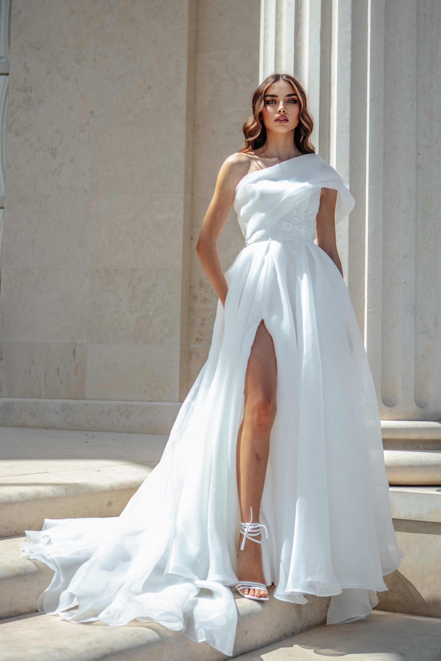 Ashley Off Shoulder Bridal Gown - Ivory