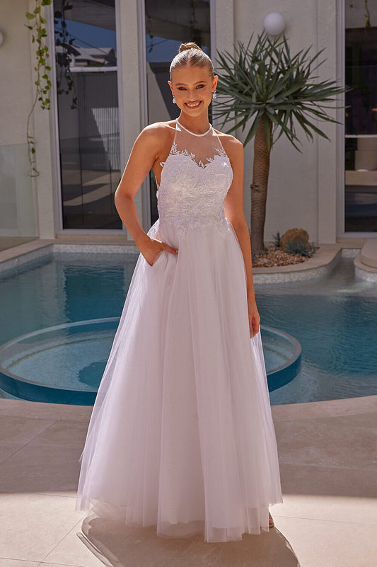 Talcott Debutante Gown - Pure White