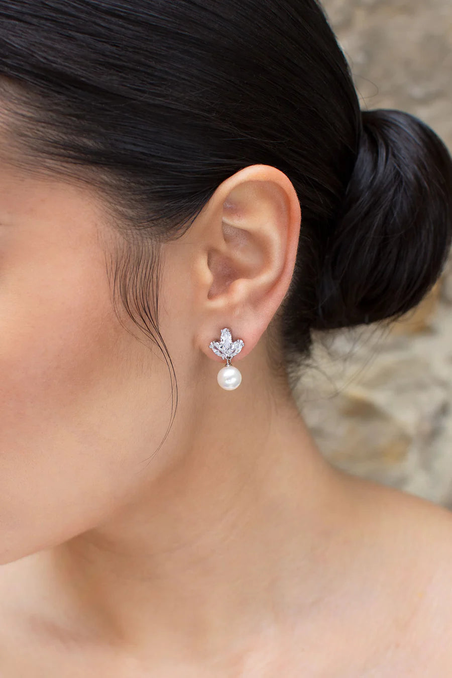 Frankie Pearl Drop Earring in Silver