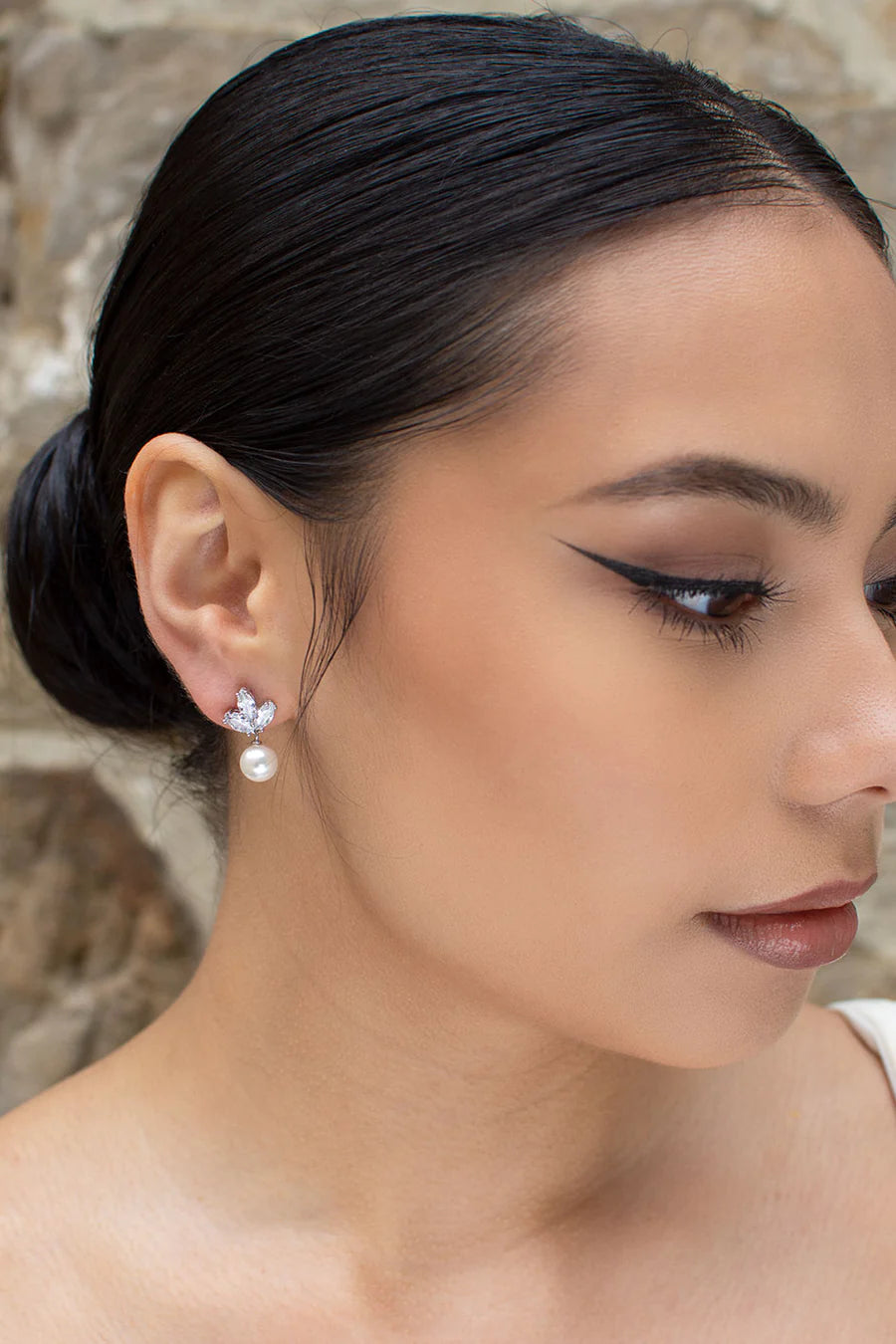 Frankie Pearl Drop Earring in Silver