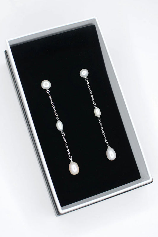 Sybil freshwater Peal Long Drop Earrings