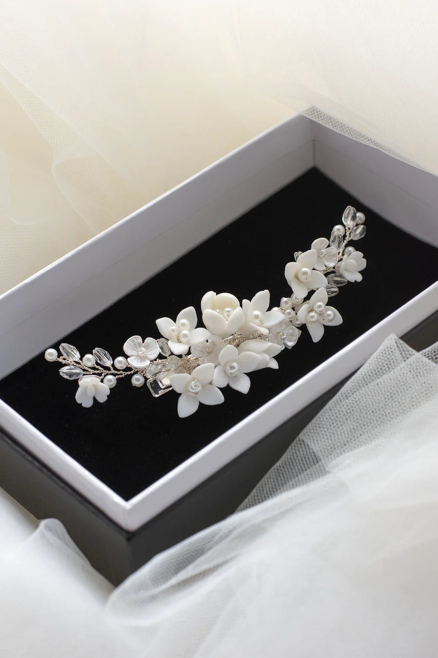 Callista Silver Flower Bridal Comb