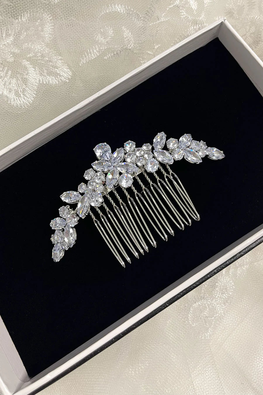 Adriana Silver Bridal Comb