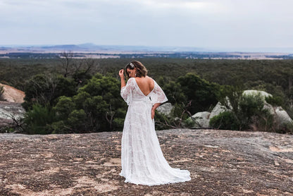 Grace #1640 Lace Flutter Sleeve Bridal Gown