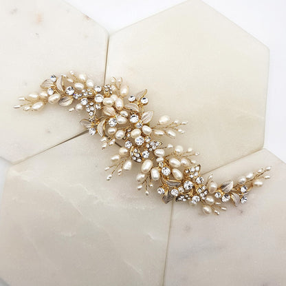 Whitney Bridal Headpiece - Gold