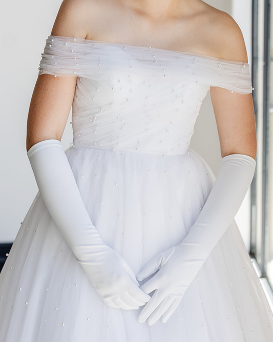 Debutante Gloves - Pure White