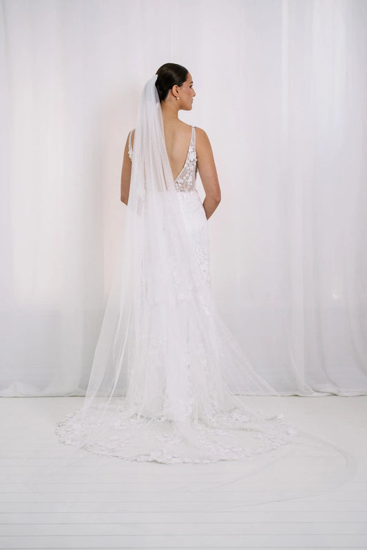 AN6040SGT Ivory Shimmer Tulle Veil