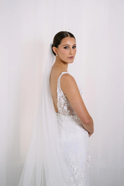 AN6040SGT Ivory Shimmer Tulle Veil