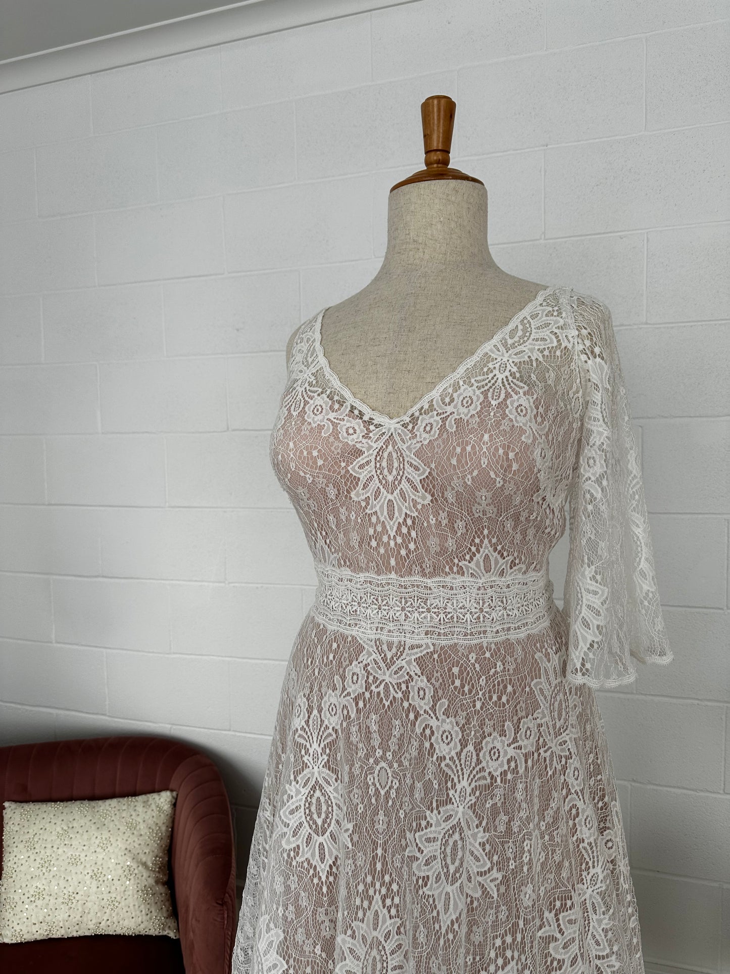 Grace #1640 Lace Flutter Sleeve Bridal Gown