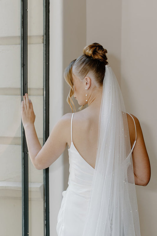 AN6040SGT-P Ivory Glimmer Tulle Veil