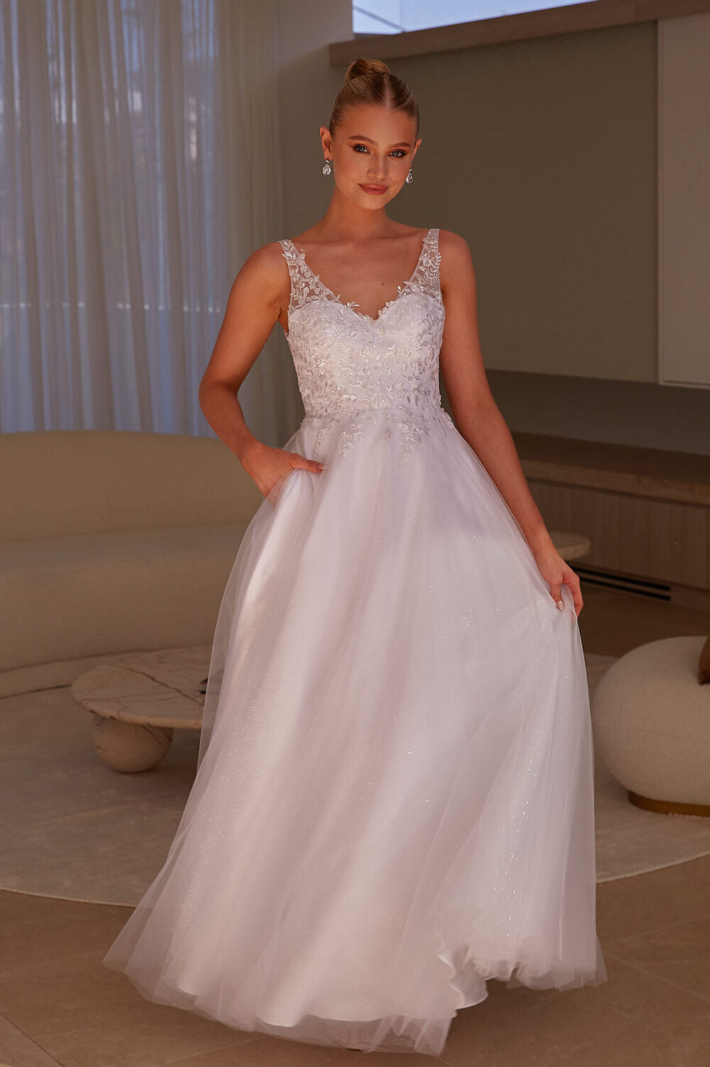 Tania Olsen PO24104 LOCKLYN Debutante Gown - Pure White