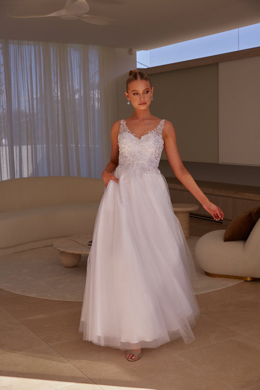 Tania Olsen PO24104 LOCKLYN Debutante Gown - Pure White