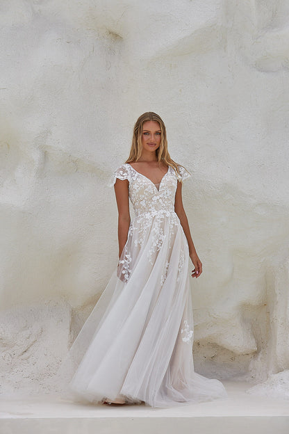 Tania OIsen TC2424 Reva Bridal Gown - Vintage White/Nude