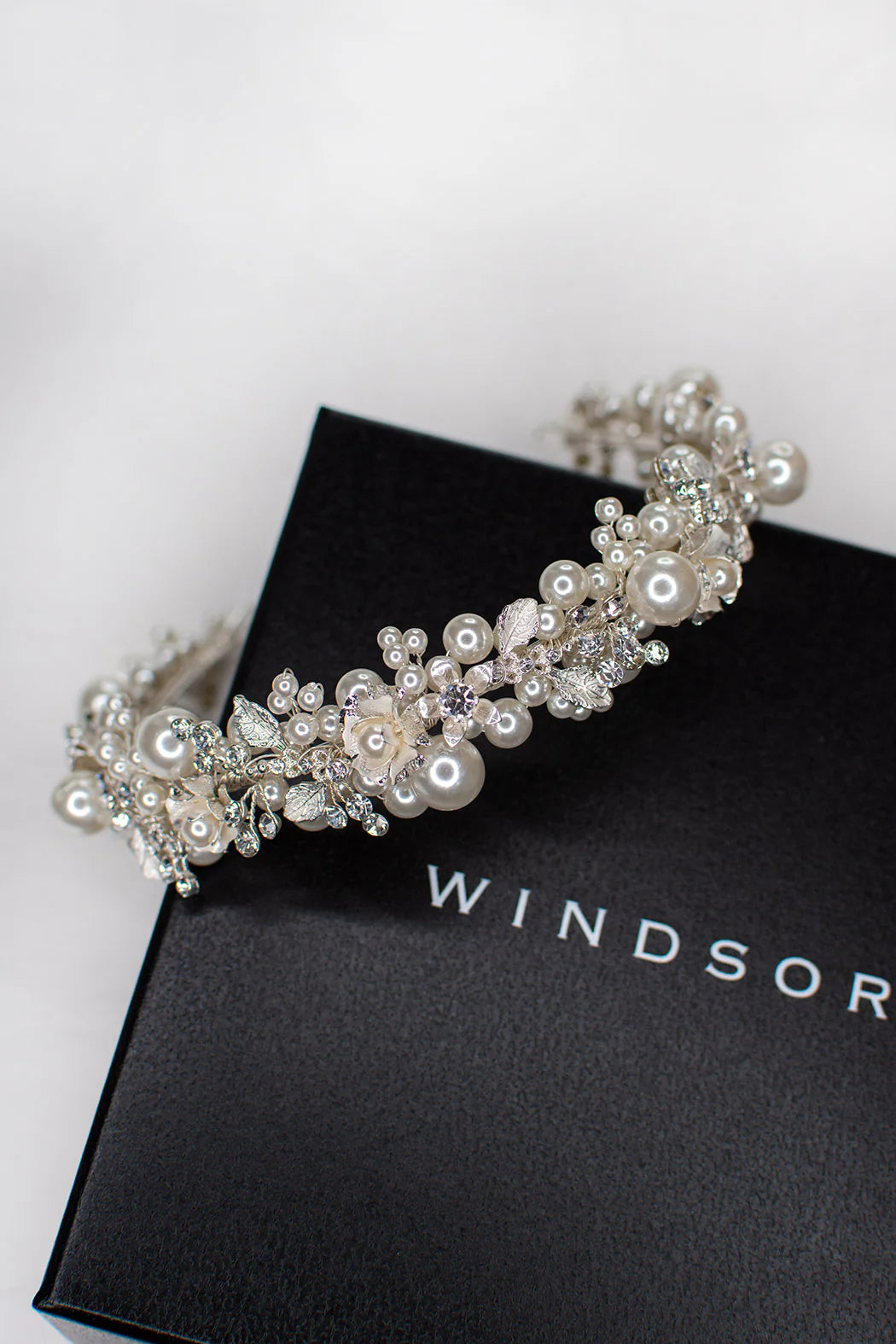 Stella Silver Bridal Peal Headband