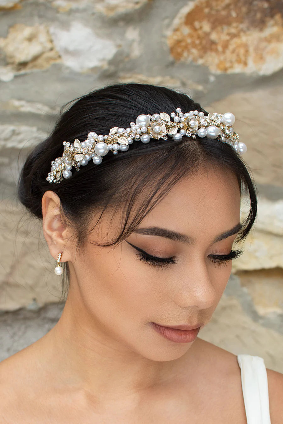 Stella Gold Pearl Bridal Headband
