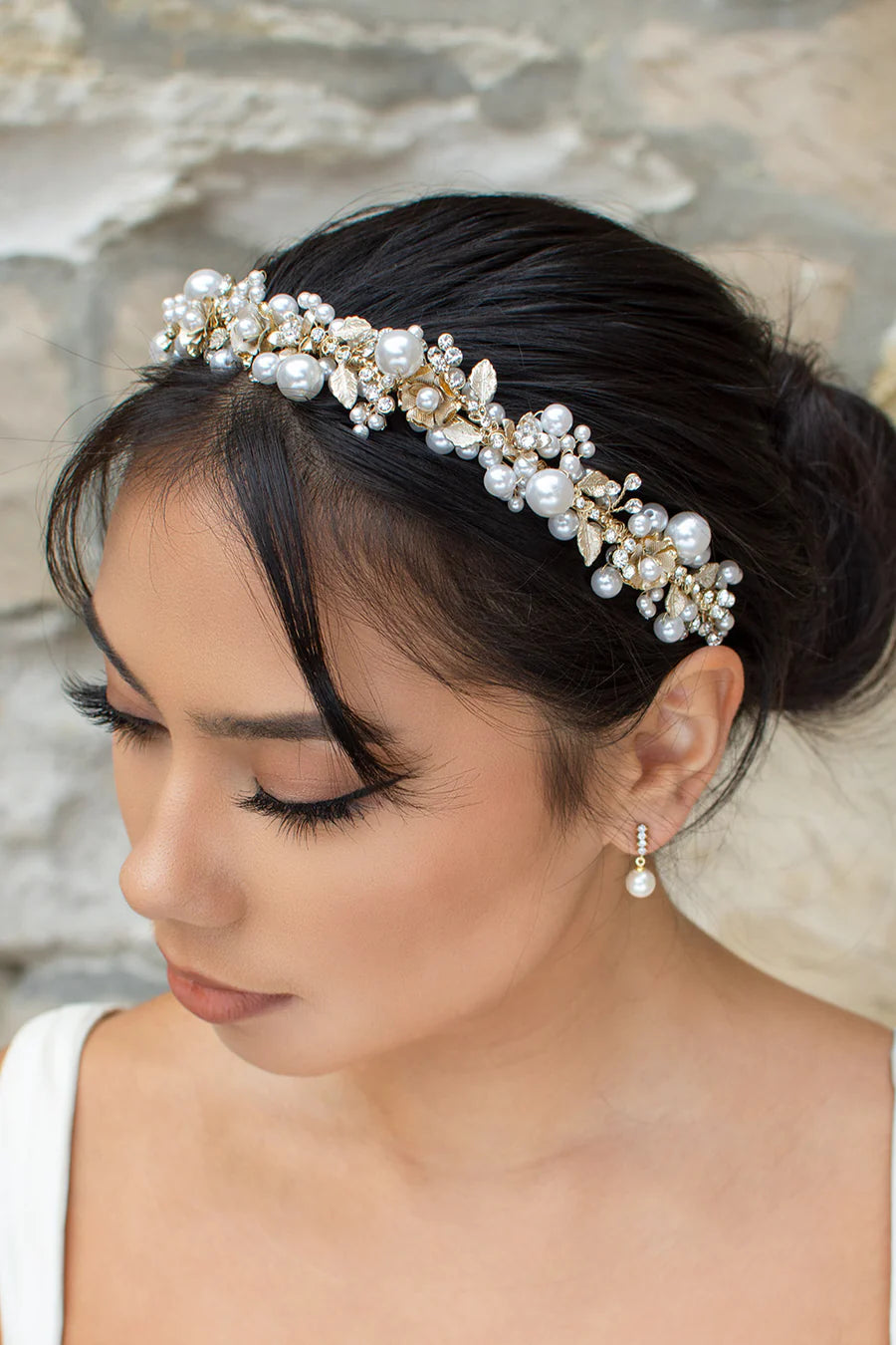 Stella Gold Pearl Bridal Headband