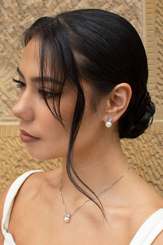 Annie Necklace and Earring Set - Silver