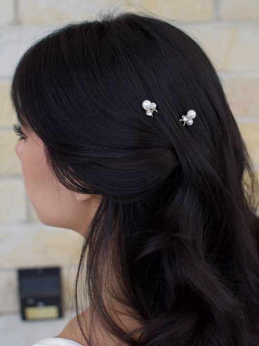 Bea Silver Pearl Hairpin Set of 3