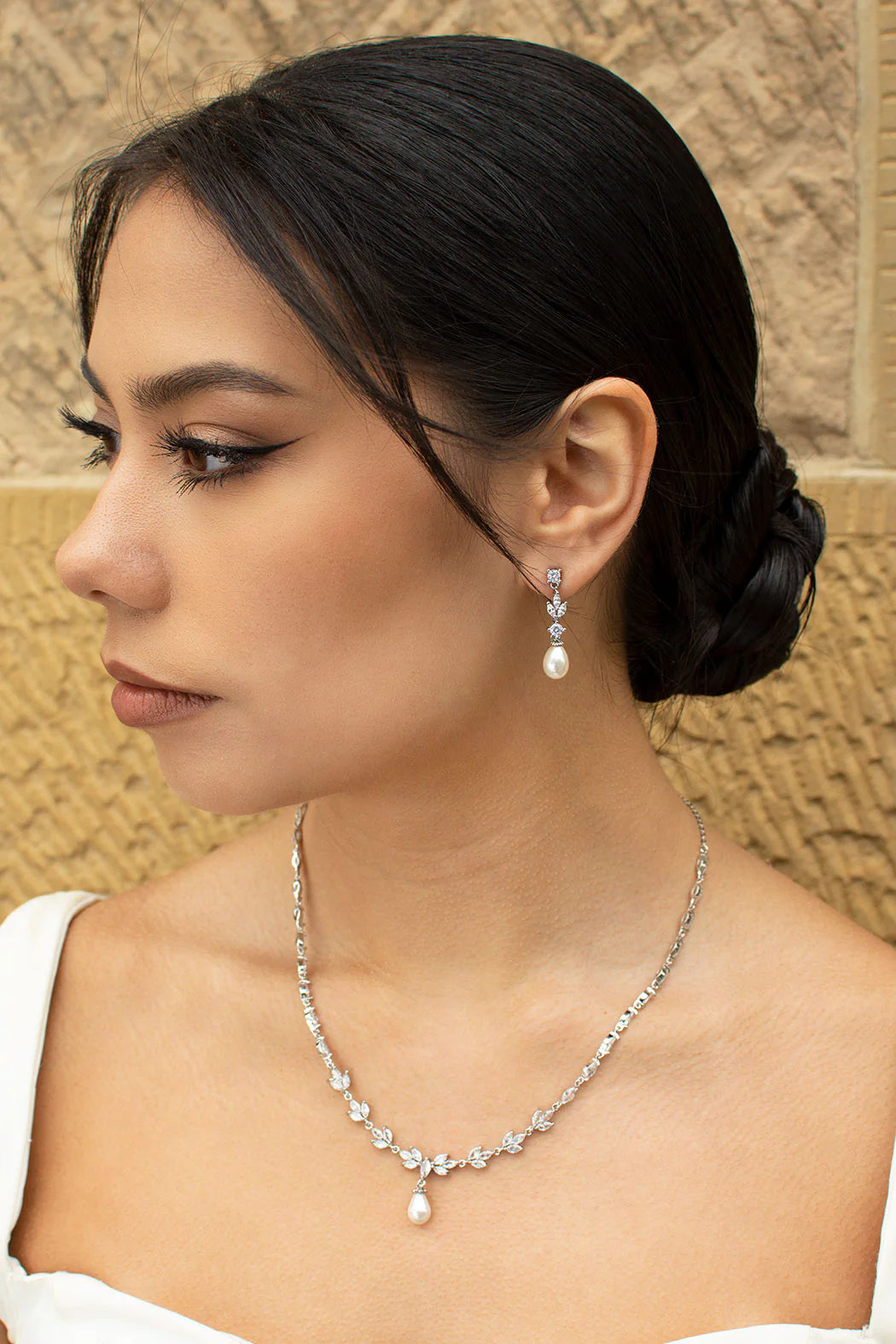 Leah Bridal Necklace - Silver