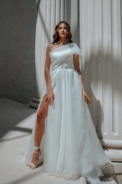 Ashley Off Shoulder Bridal Gown - Ivory