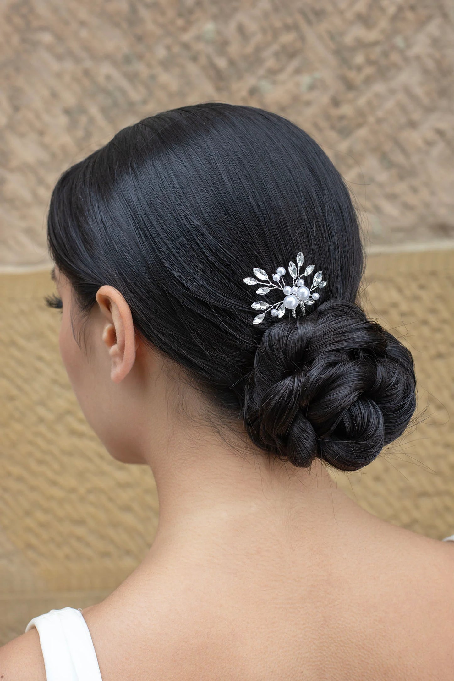 Talia Silver Pearl Hairpin