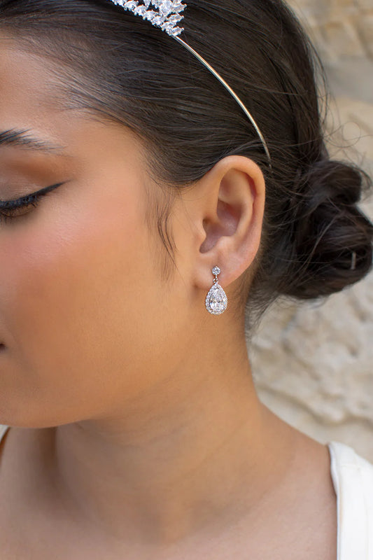 Diaz Silver Crystal Earring